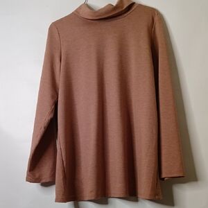 Rafaella Tan Long Sleeve Crop Top